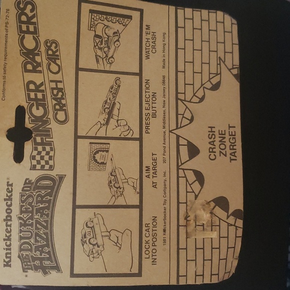 Knickerbocker Dukes of Hazzard Finger Racers Crash Cars Dodge Charger New in Box - Picture 2 of 14